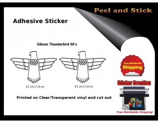 Gibson Thunderbird Firebird Guitar Adhesive Sticker v32